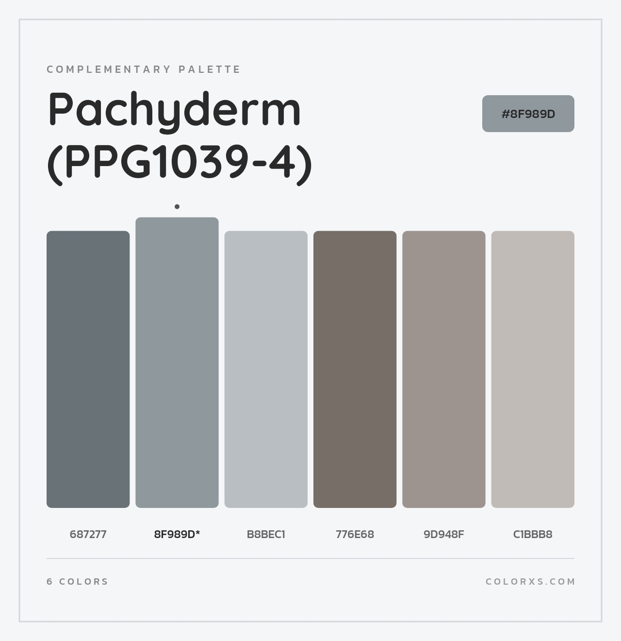 Pachyderm (PPG1039-4) - Complementary Color Palette