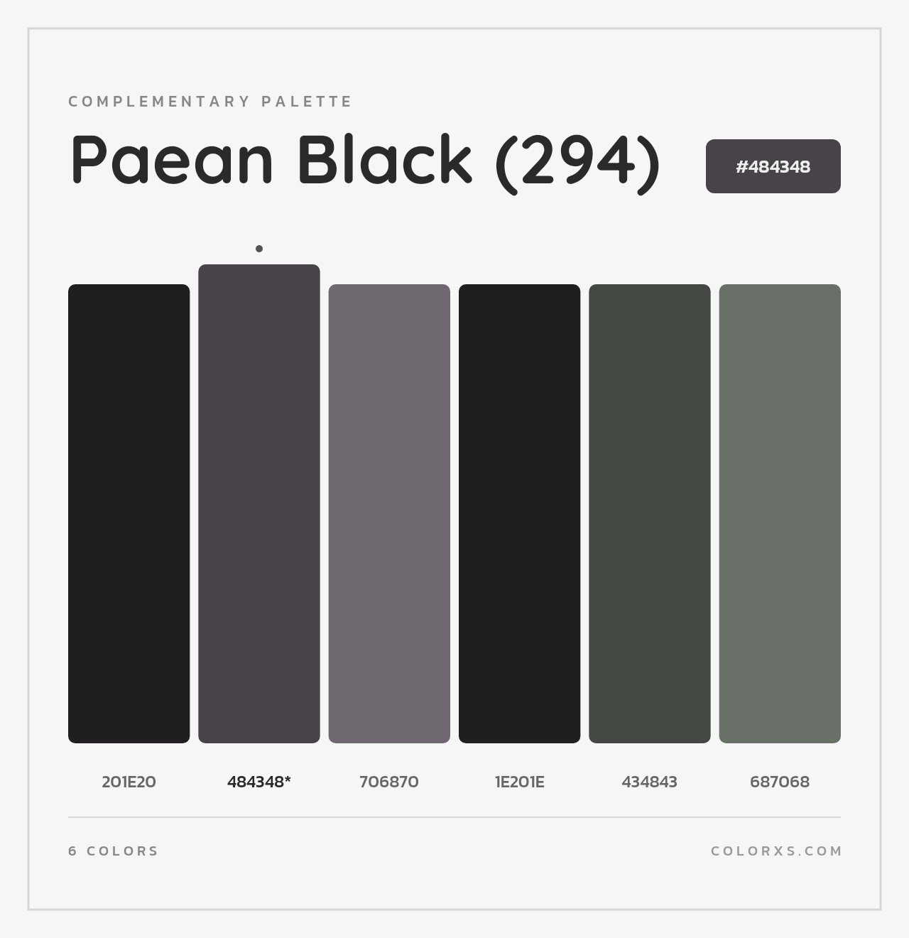 Paean Black (294) - Complementary Color Palette