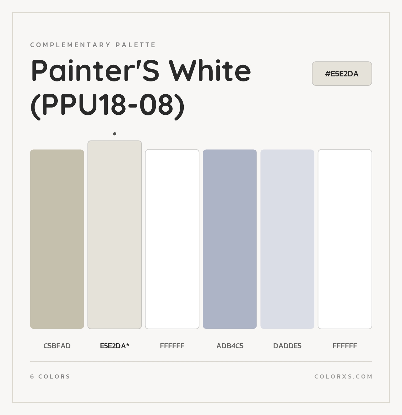 Painter'S White (PPU18-08) - Complementary Color Palette