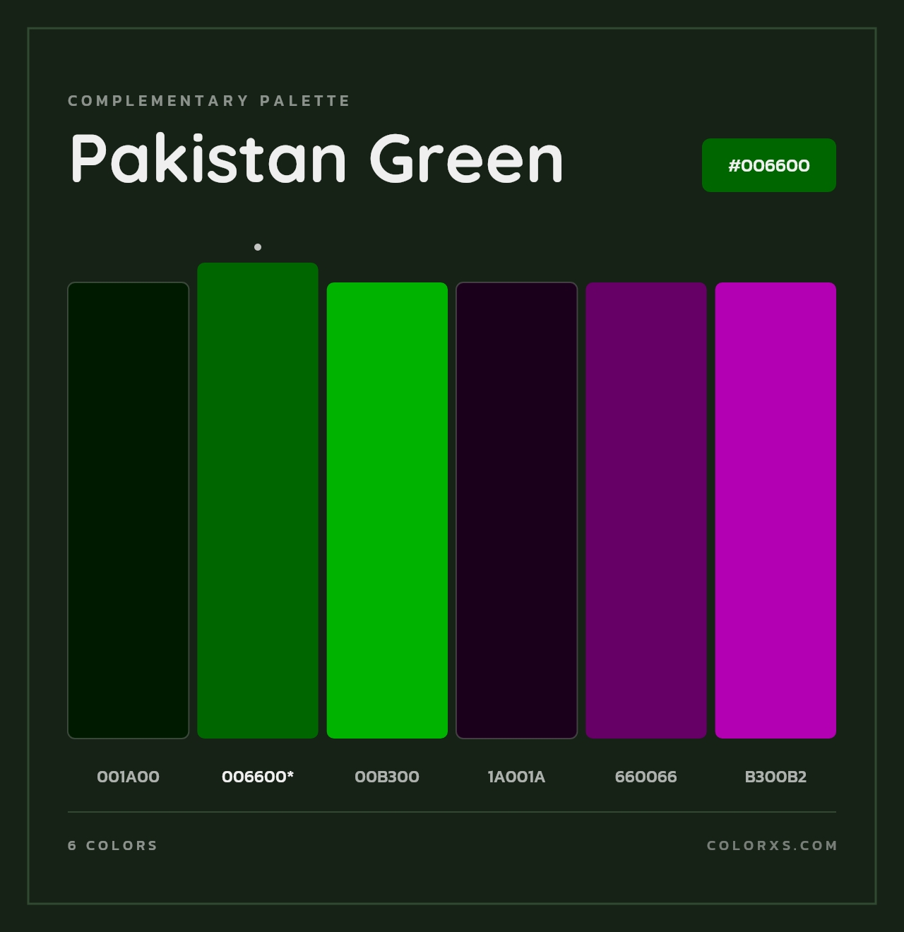 Pakistan Green - Complementary Color Palette