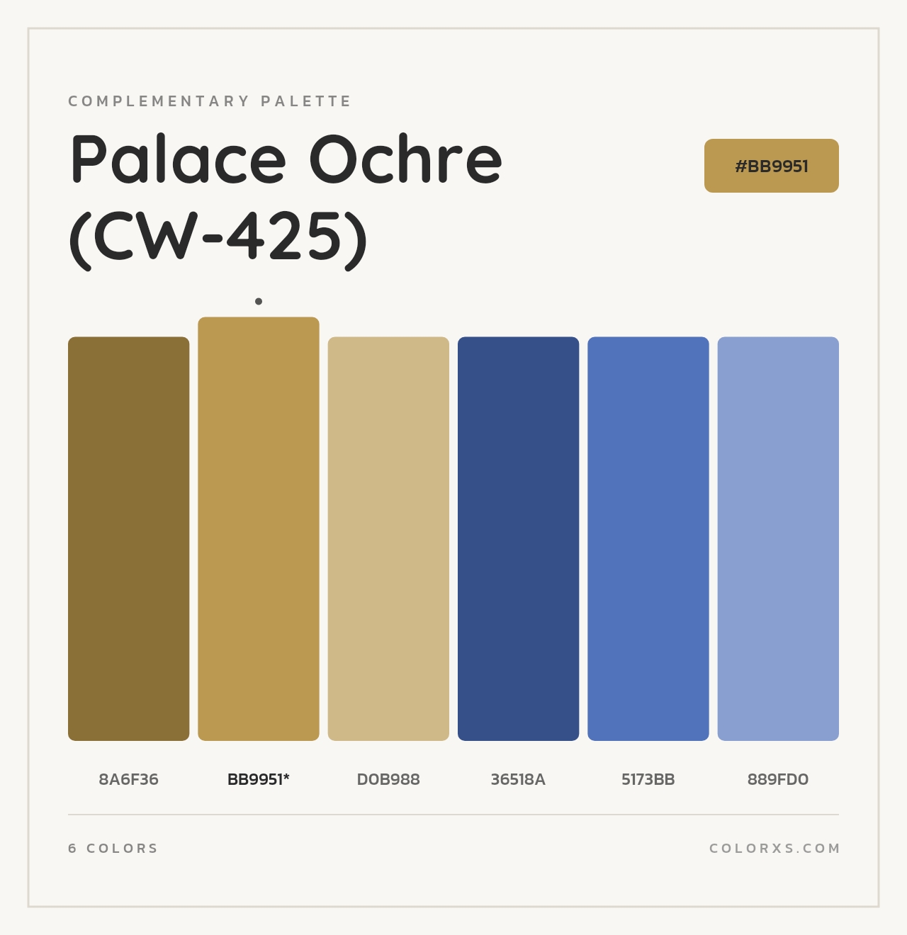 Palace Ochre (CW-425) - Complementary Color Palette