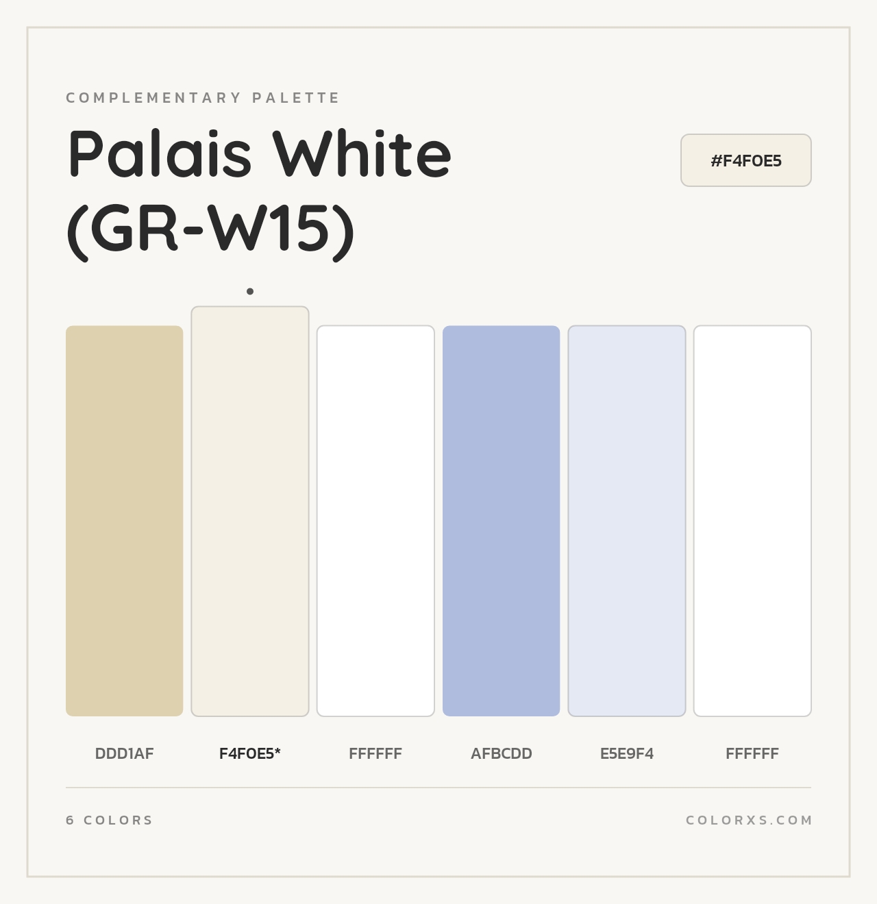 Palais White (GR-W15) - Complementary Color Palette