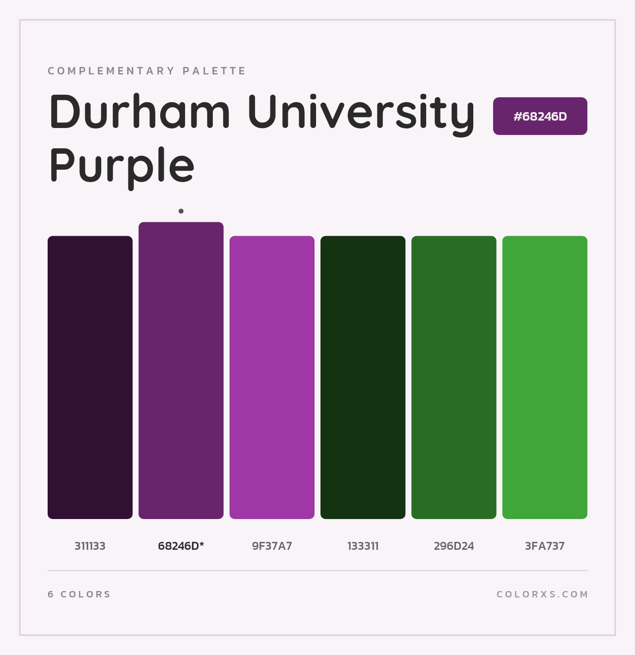 Durham University Purple - Complementary Color Palette