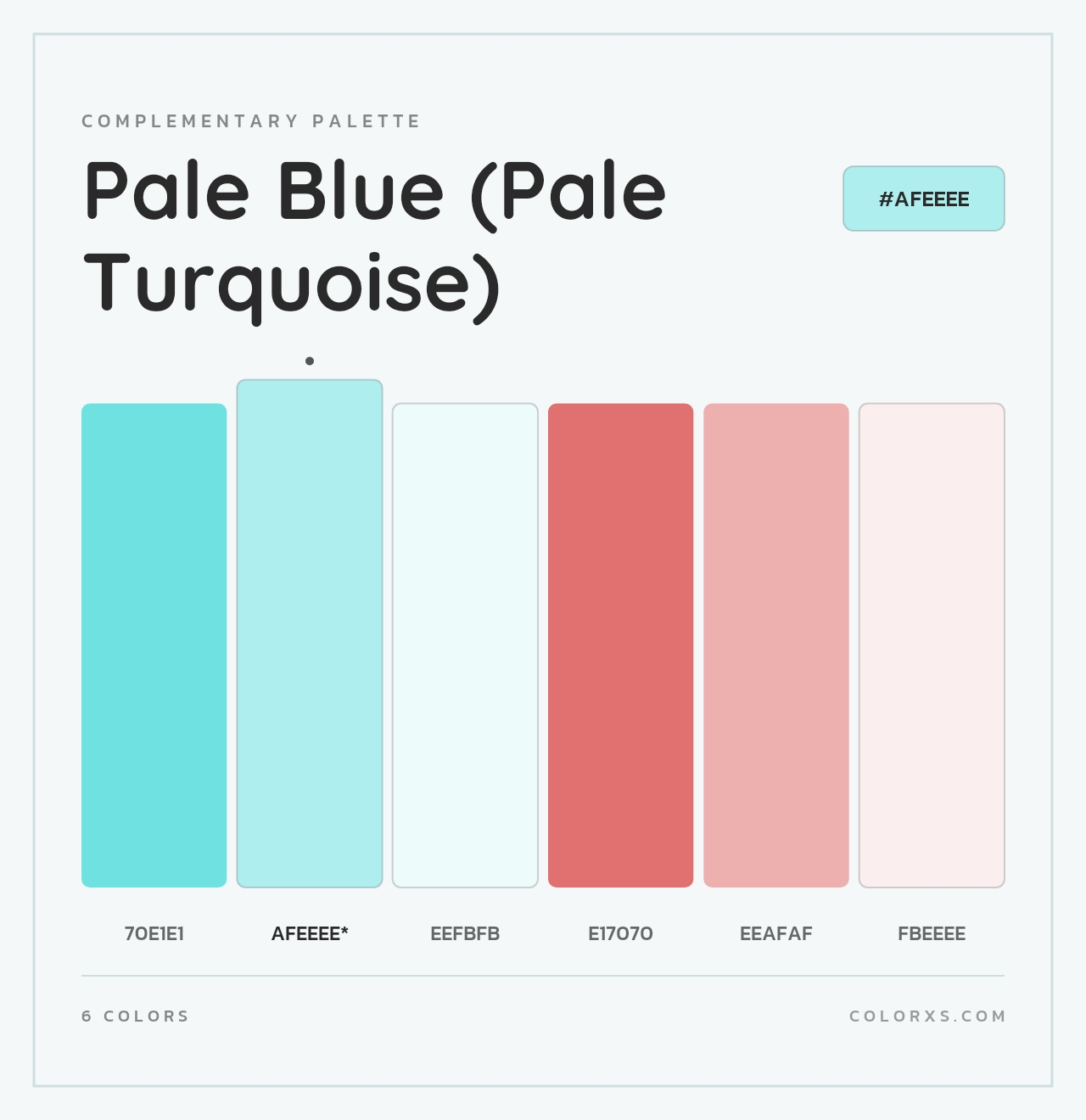 Pale Blue (Pale Turquoise) - Complementary Color Palette