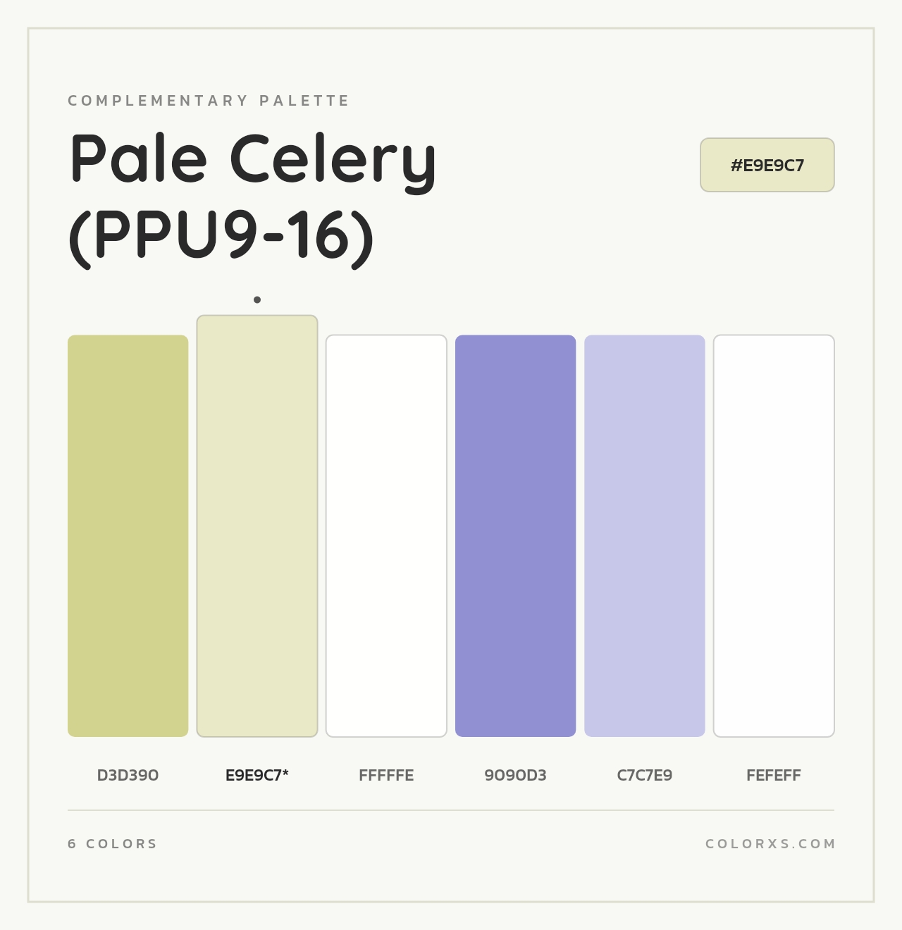 Pale Celery (PPU9-16) - Complementary Color Palette