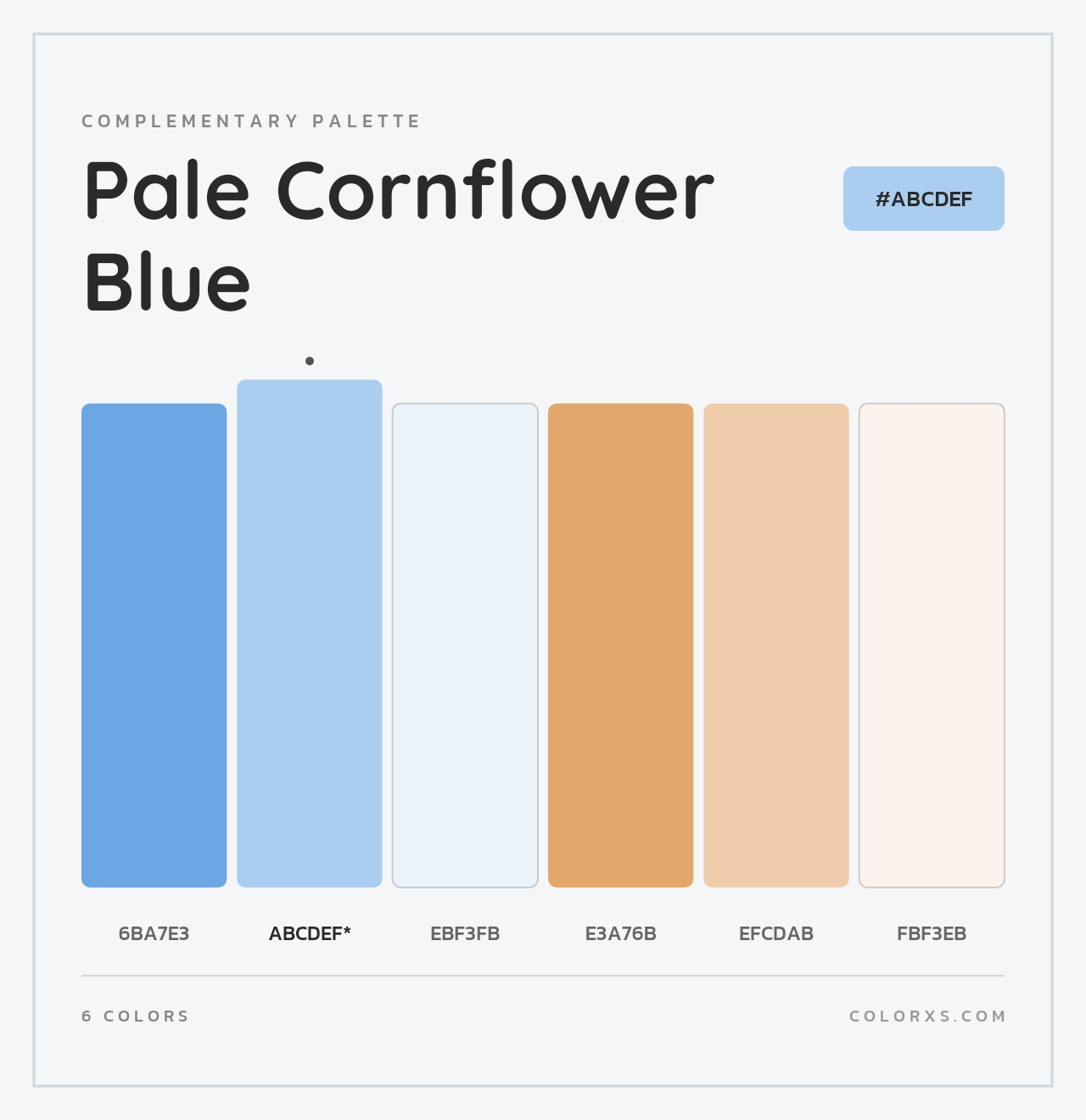 Pale Cornflower Blue - Complementary Color Palette
