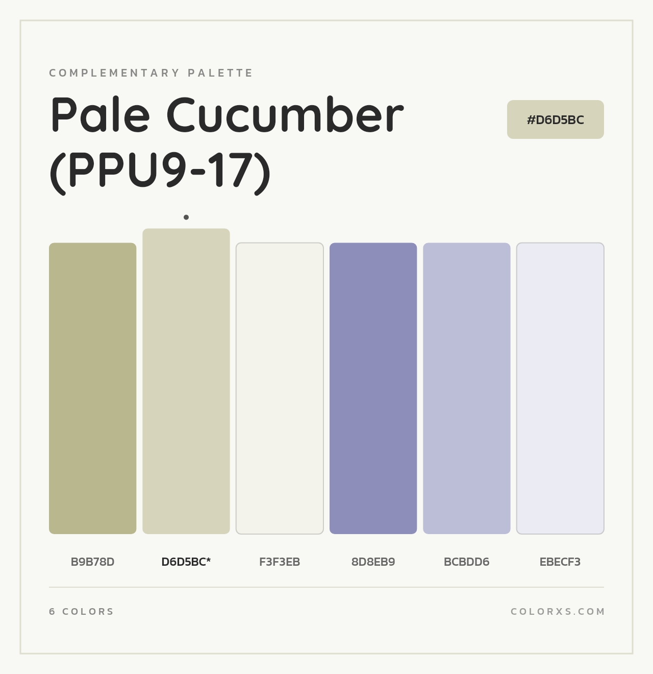 Pale Cucumber (PPU9-17) - Complementary Color Palette