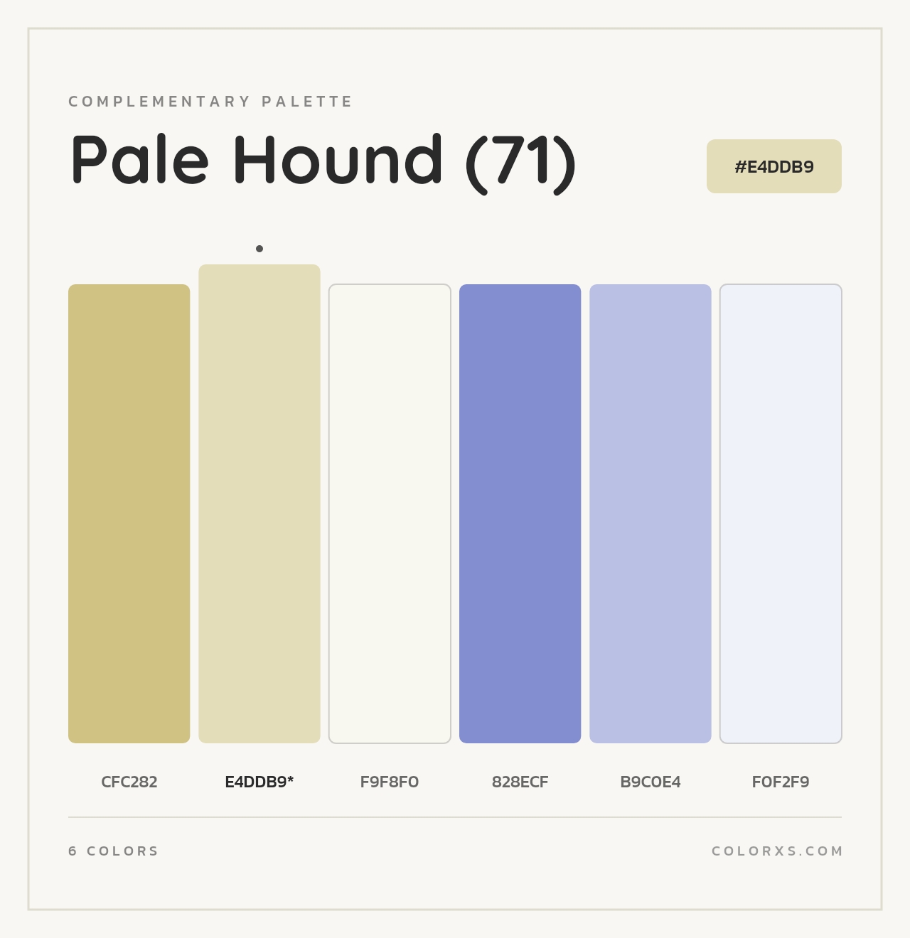 Pale Hound (71) - Complementary Color Palette