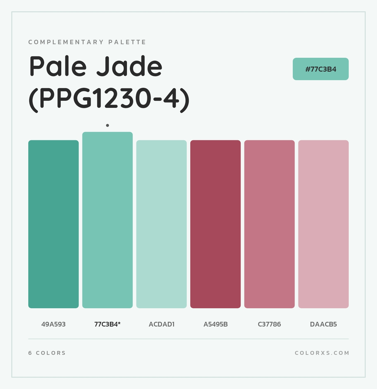 Pale Jade (PPG1230-4) - Complementary Color Palette