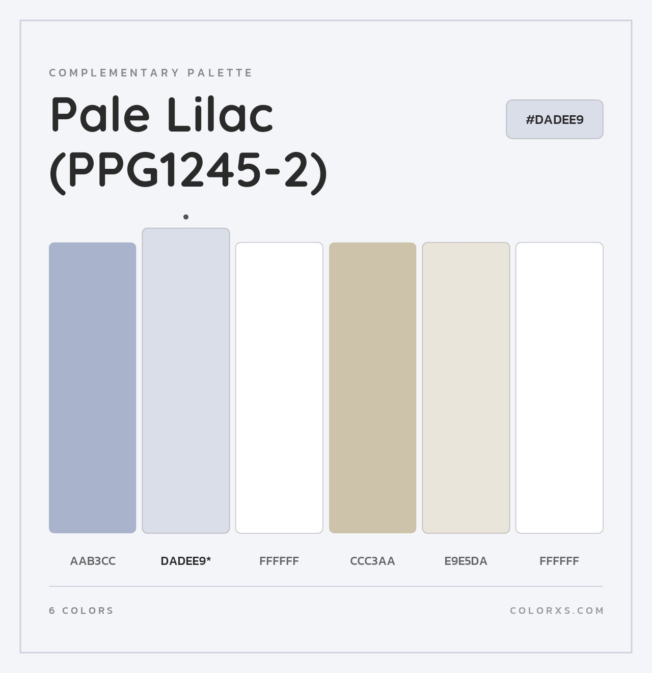 Pale Lilac (PPG1245-2) - Complementary Color Palette