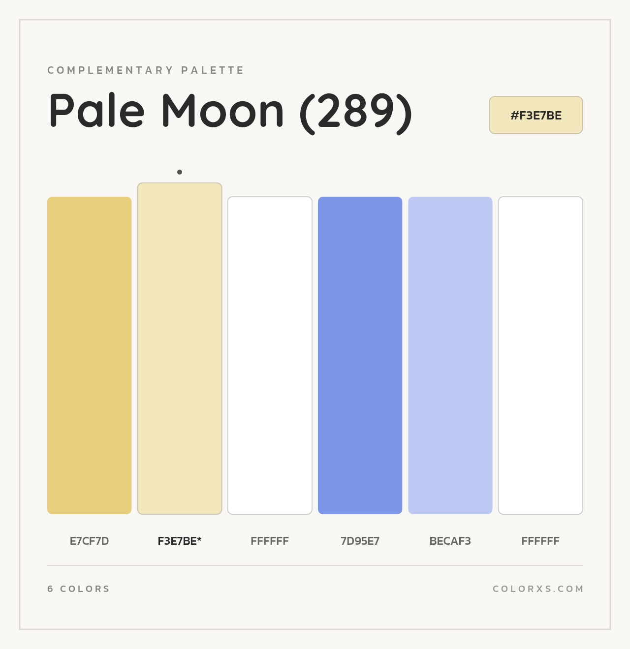 Pale Moon (289) - Complementary Color Palette