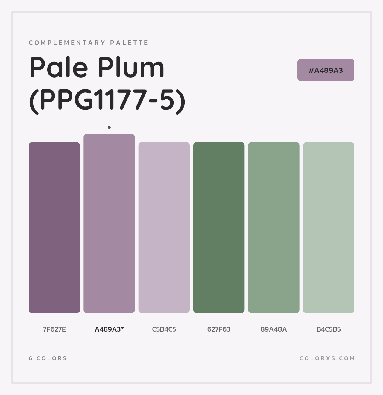 Pale Plum (PPG1177-5) - Complementary Color Palette