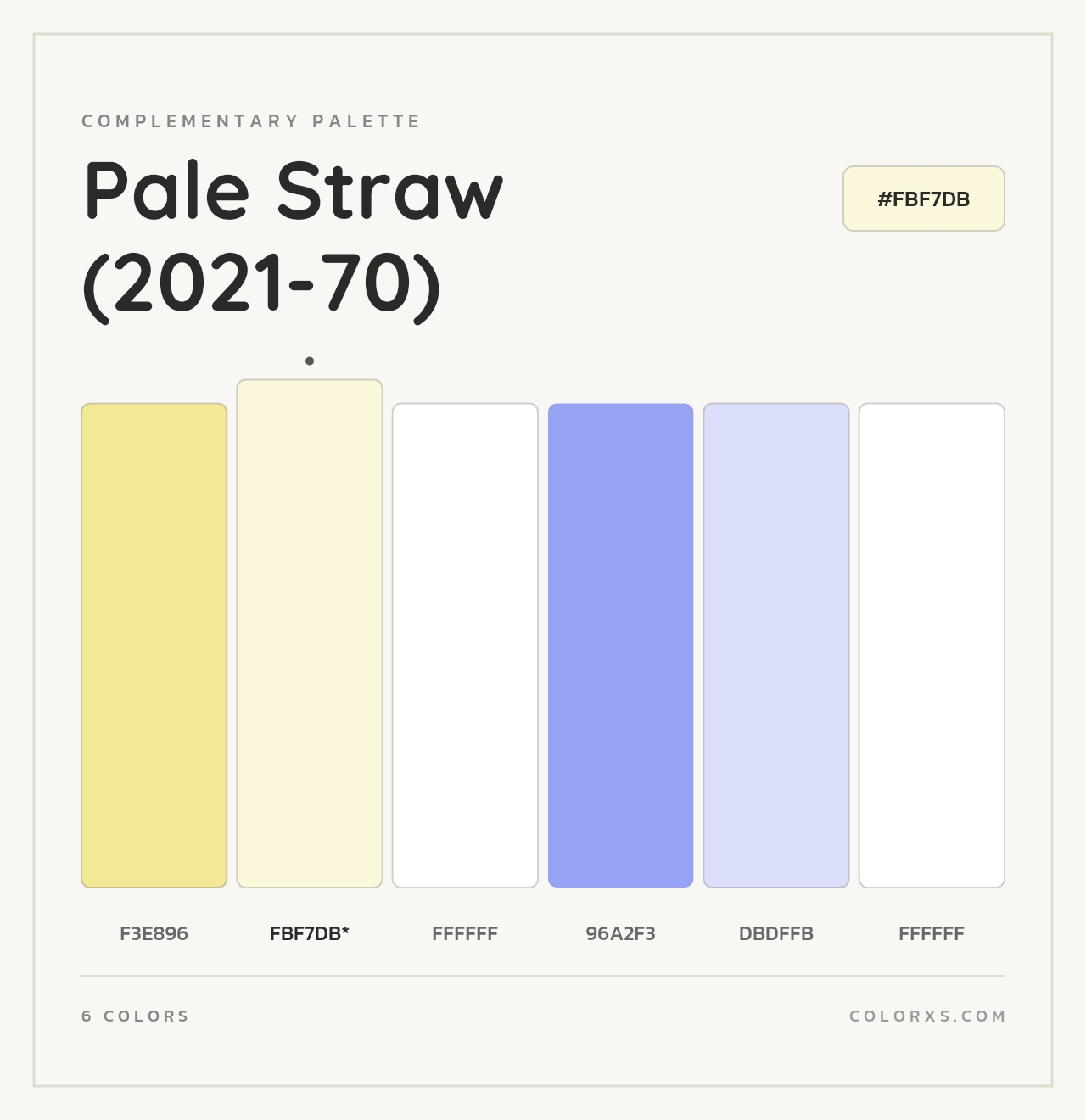 Pale Straw (2021-70) - Complementary Color Palette