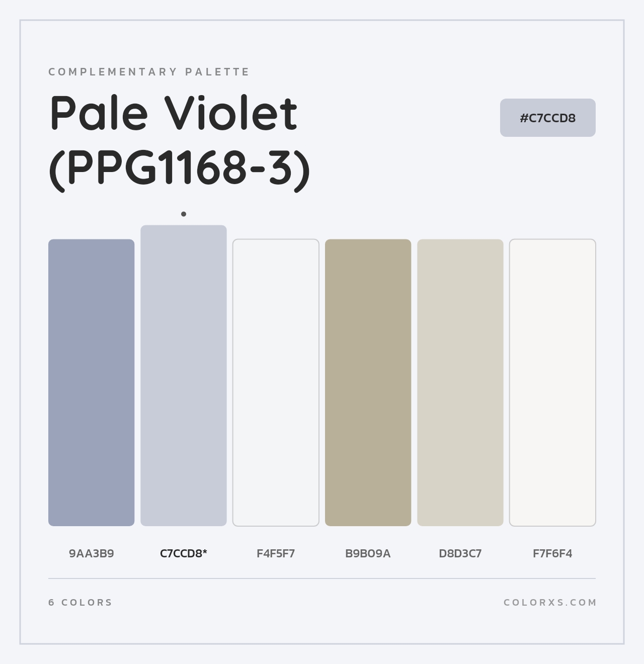 Pale Violet (PPG1168-3) - Complementary Color Palette