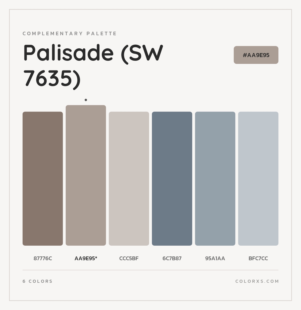 Palisade (SW 7635) - Complementary Color Palette