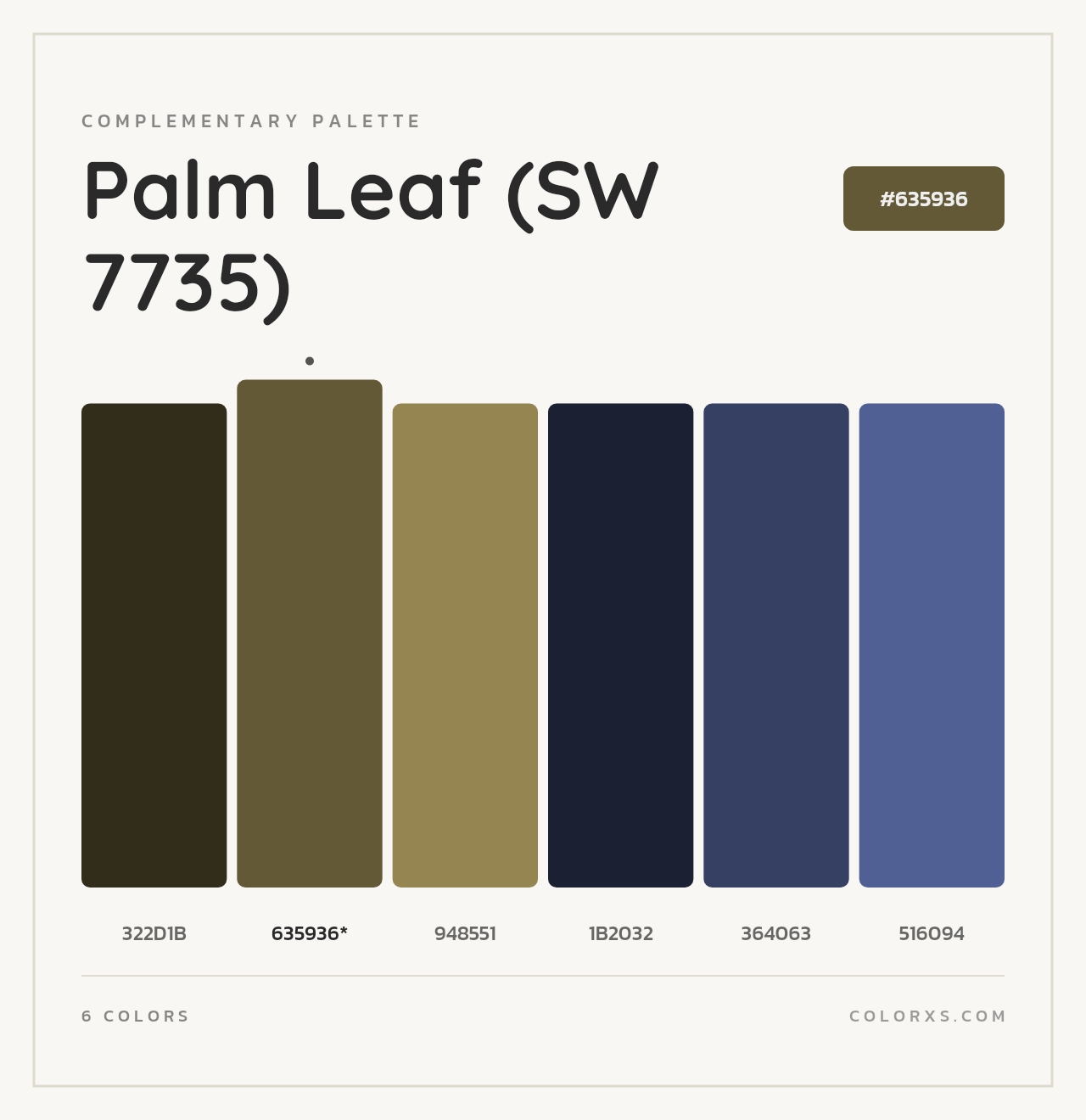 Palm Leaf (SW 7735) - Complementary Color Palette