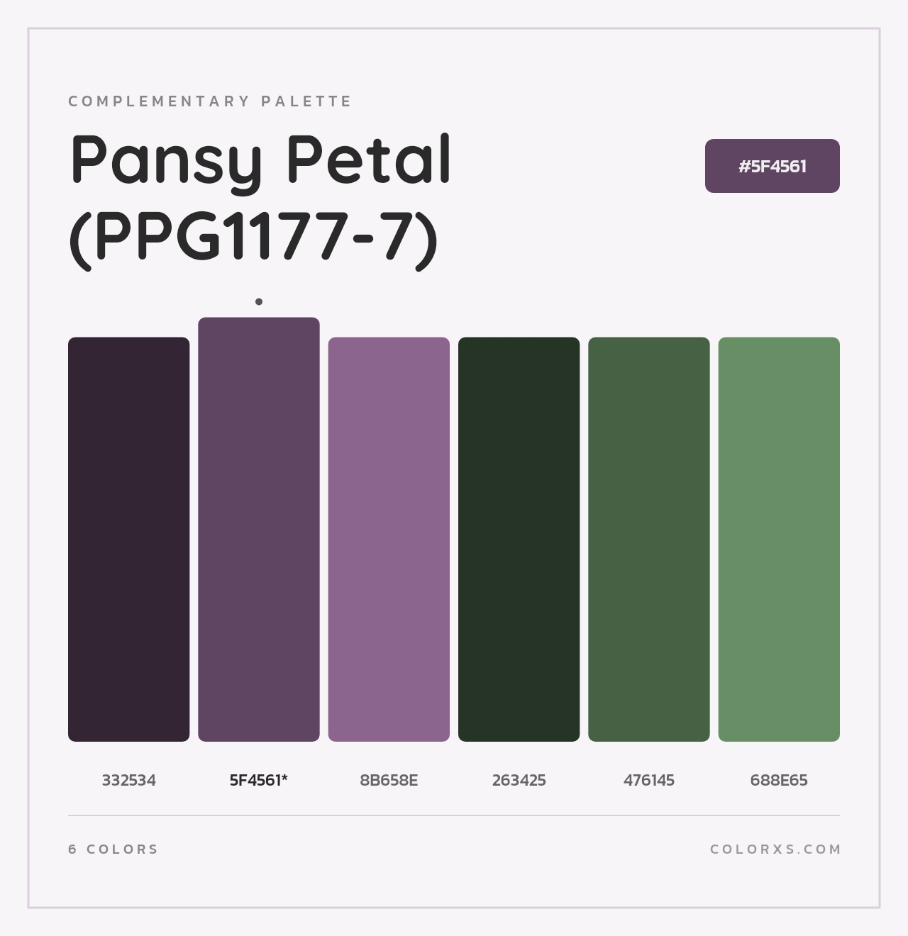 Pansy Petal (PPG1177-7) - Complementary Color Palette
