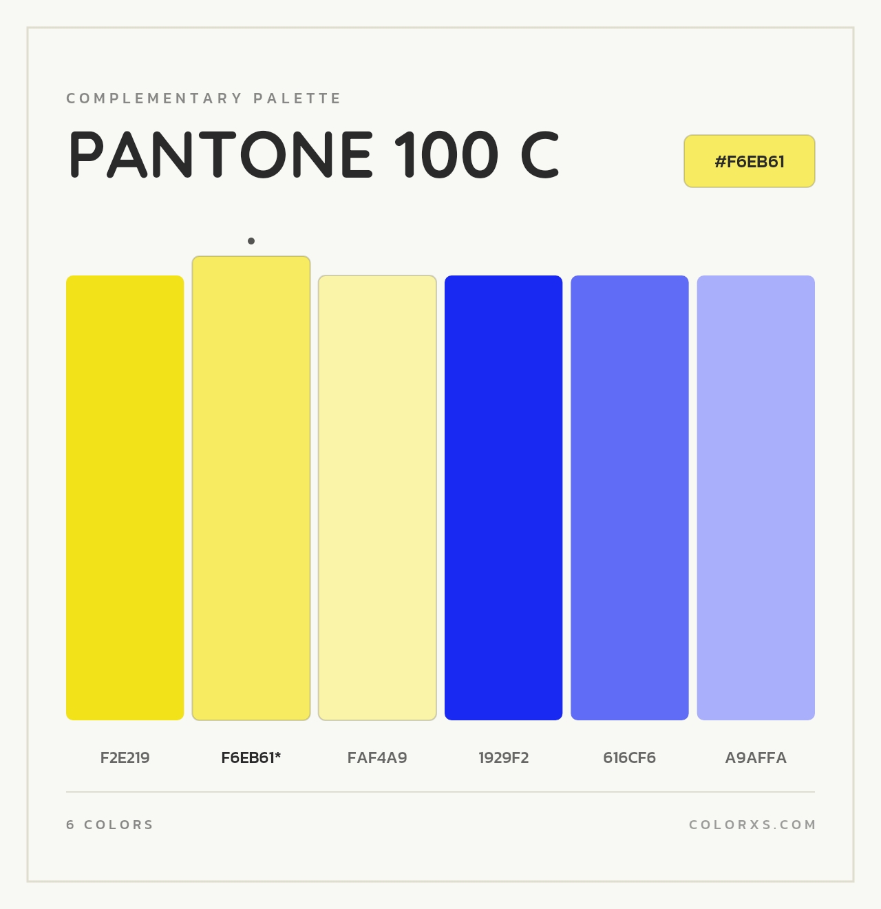 PANTONE 100 C - Complementary Color Palette