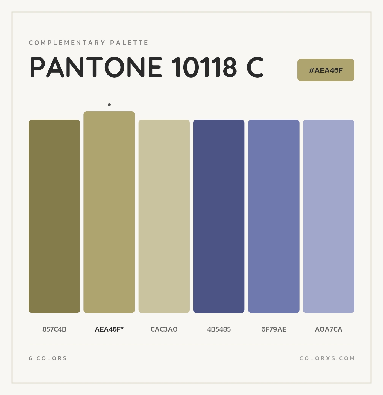 PANTONE 10118 C - Complementary Color Palette