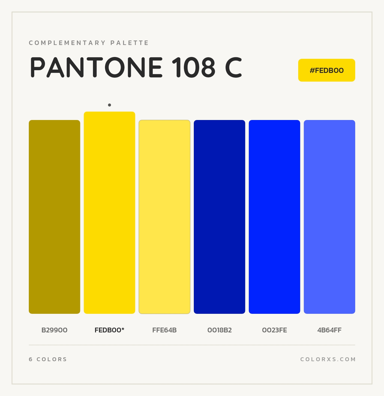 PANTONE 108 C - Complementary Color Palette