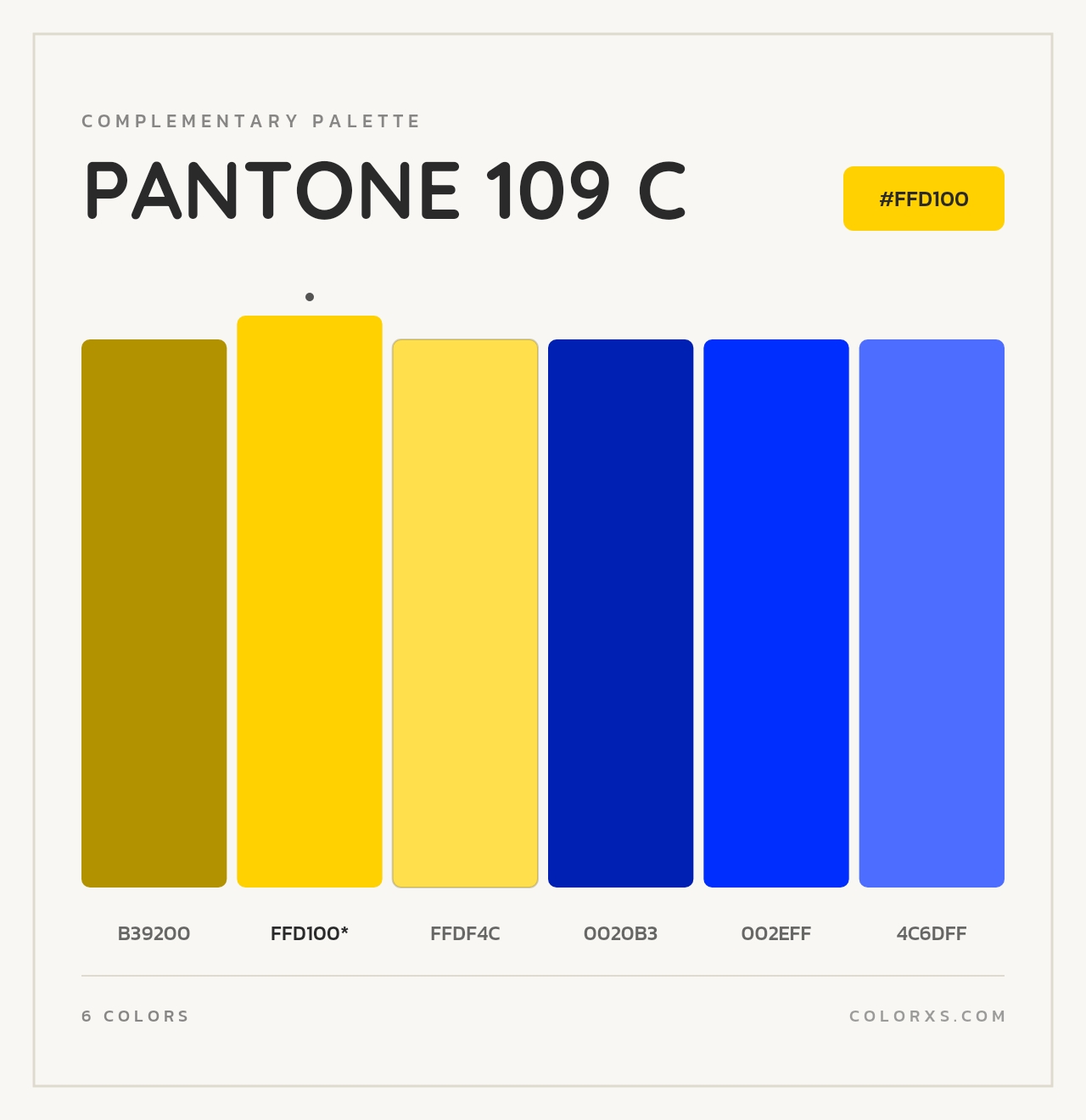 PANTONE 109 C - Complementary Color Palette