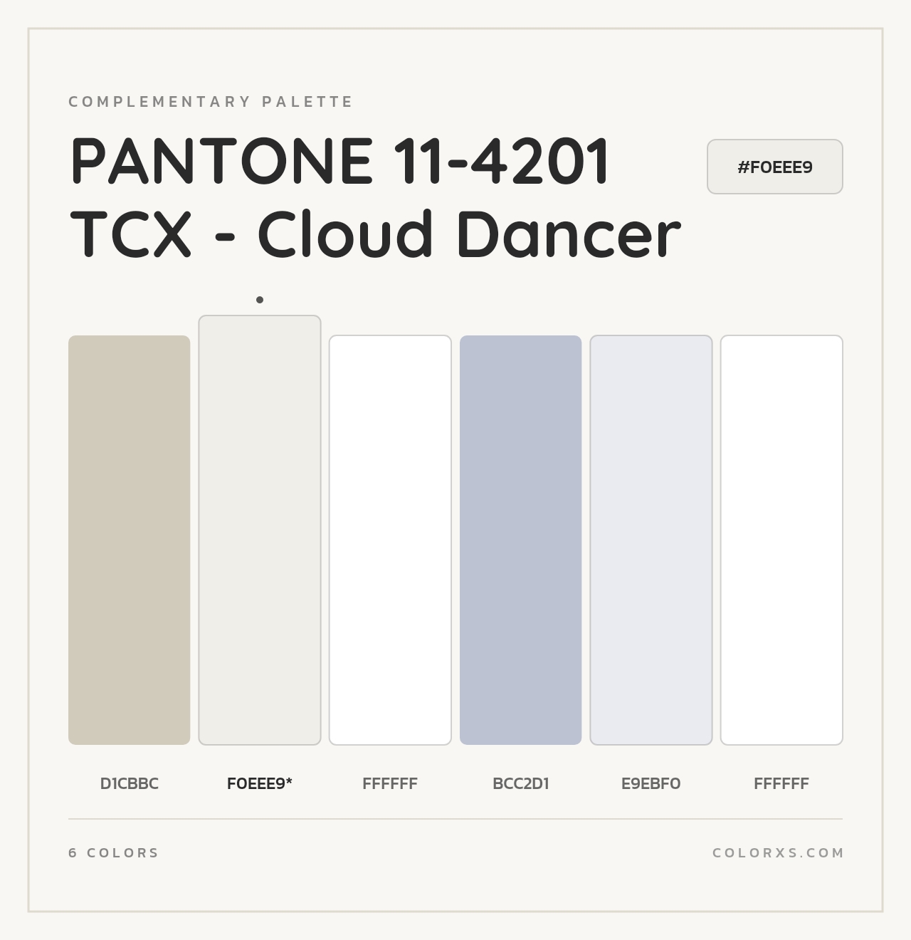 PANTONE 11-4201 TCX - Cloud Dancer - Complementary Color Palette