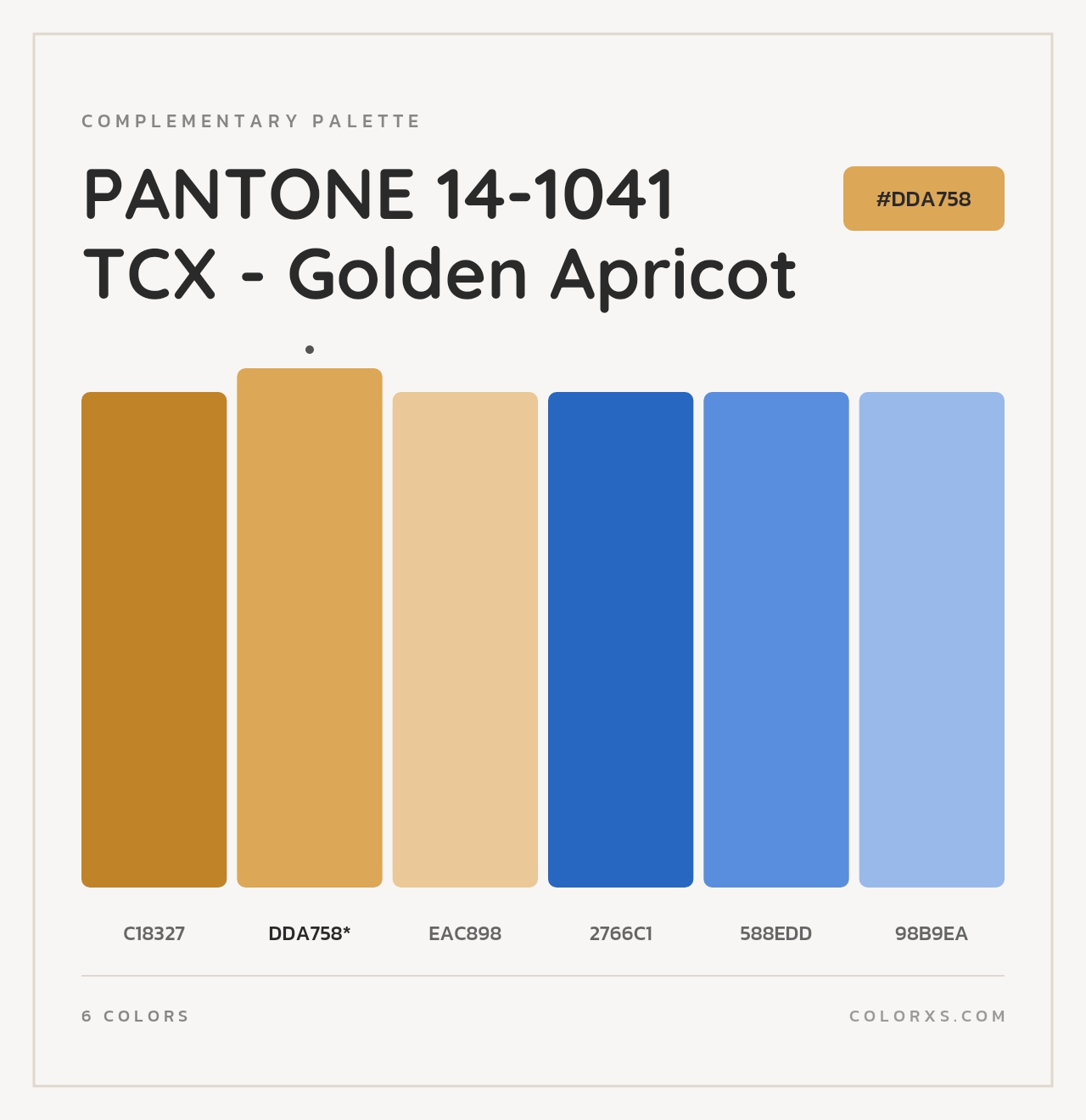 PANTONE 14-1041 TCX - Golden Apricot - Complementary Color Palette