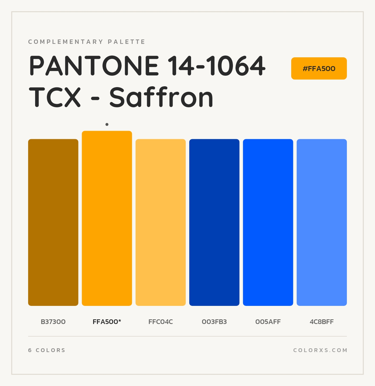PANTONE 14-1064 TCX - Saffron - Complementary Color Palette