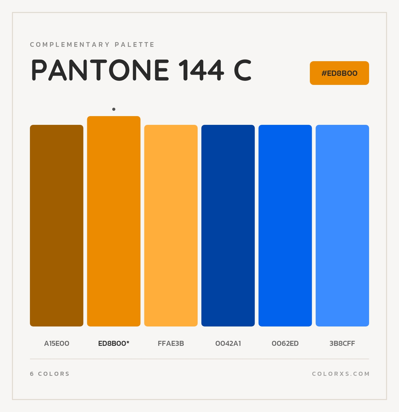 PANTONE 144 C - Complementary Color Palette