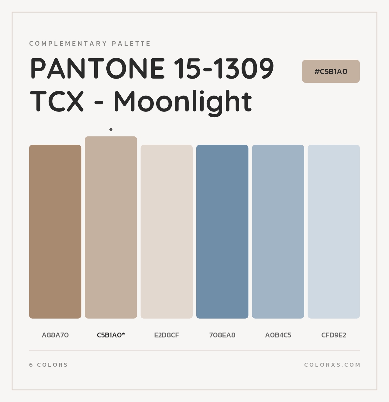PANTONE 15-1309 TCX - Moonlight - Complementary Color Palette