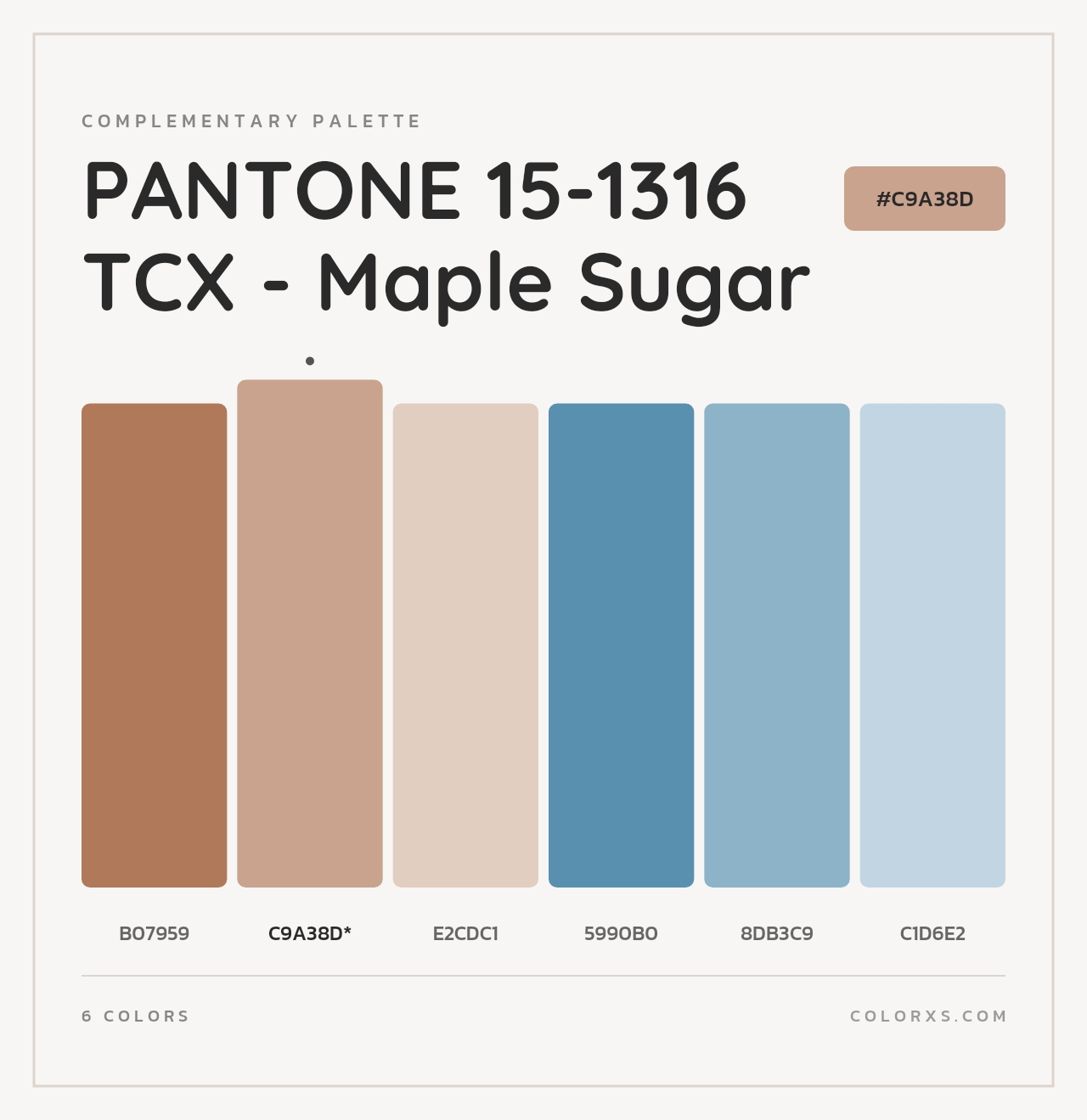 PANTONE 15-1316 TCX - Maple Sugar - Complementary Color Palette