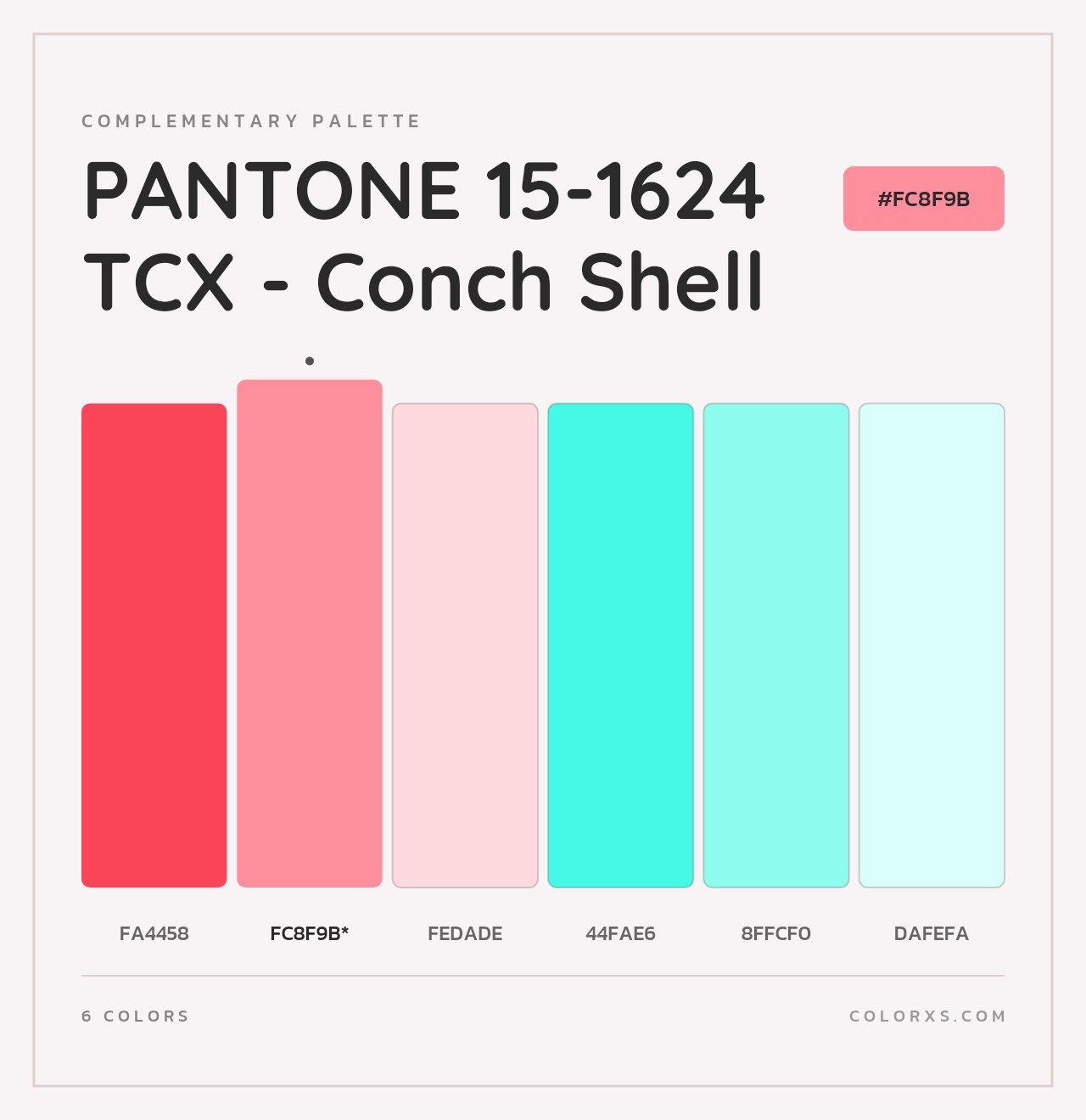 PANTONE 15-1624 TCX - Conch Shell - Complementary Color Palette