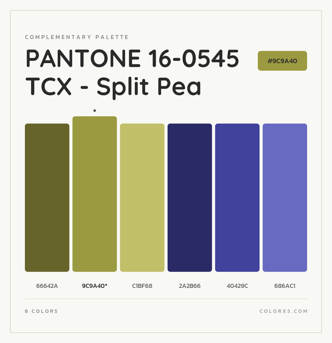 PANTONE 16-0545 TCX - Split Pea - Complementary Color Palette