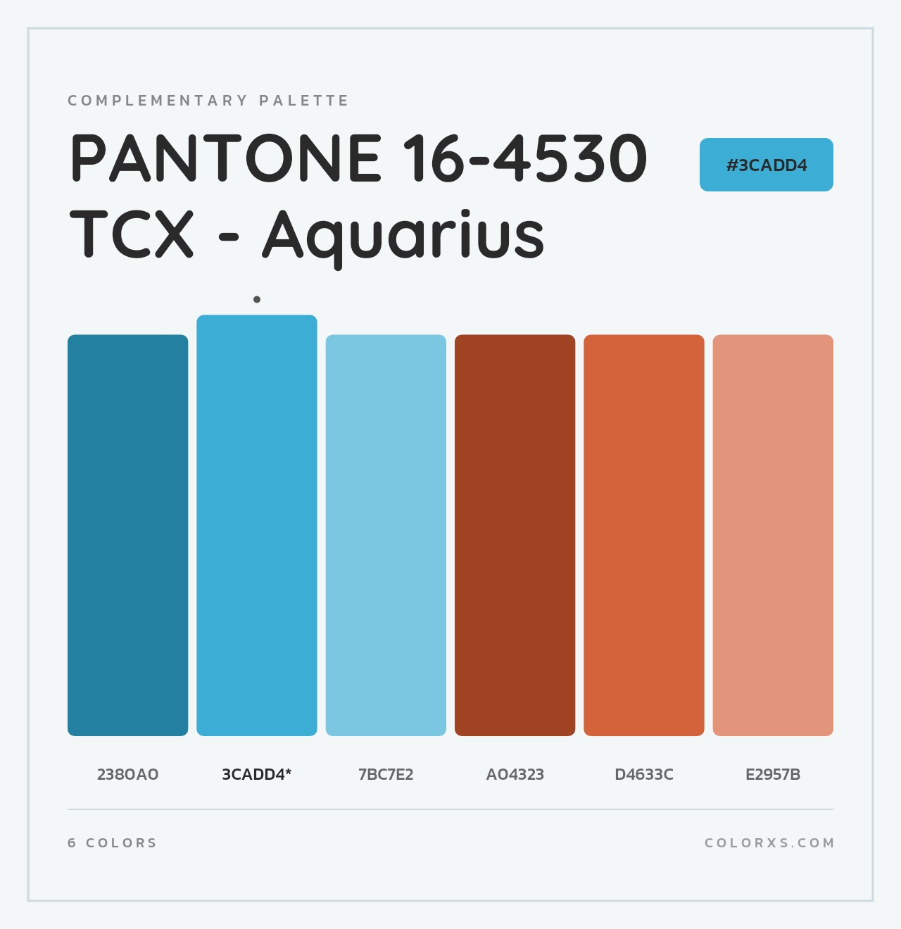 PANTONE 16-4530 TCX - Aquarius - Complementary Color Palette