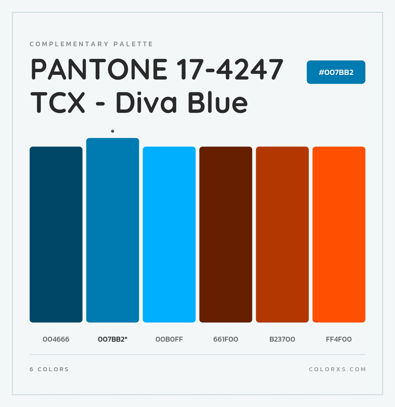PANTONE 17-4247 TCX - Diva Blue - Complementary Color Palette