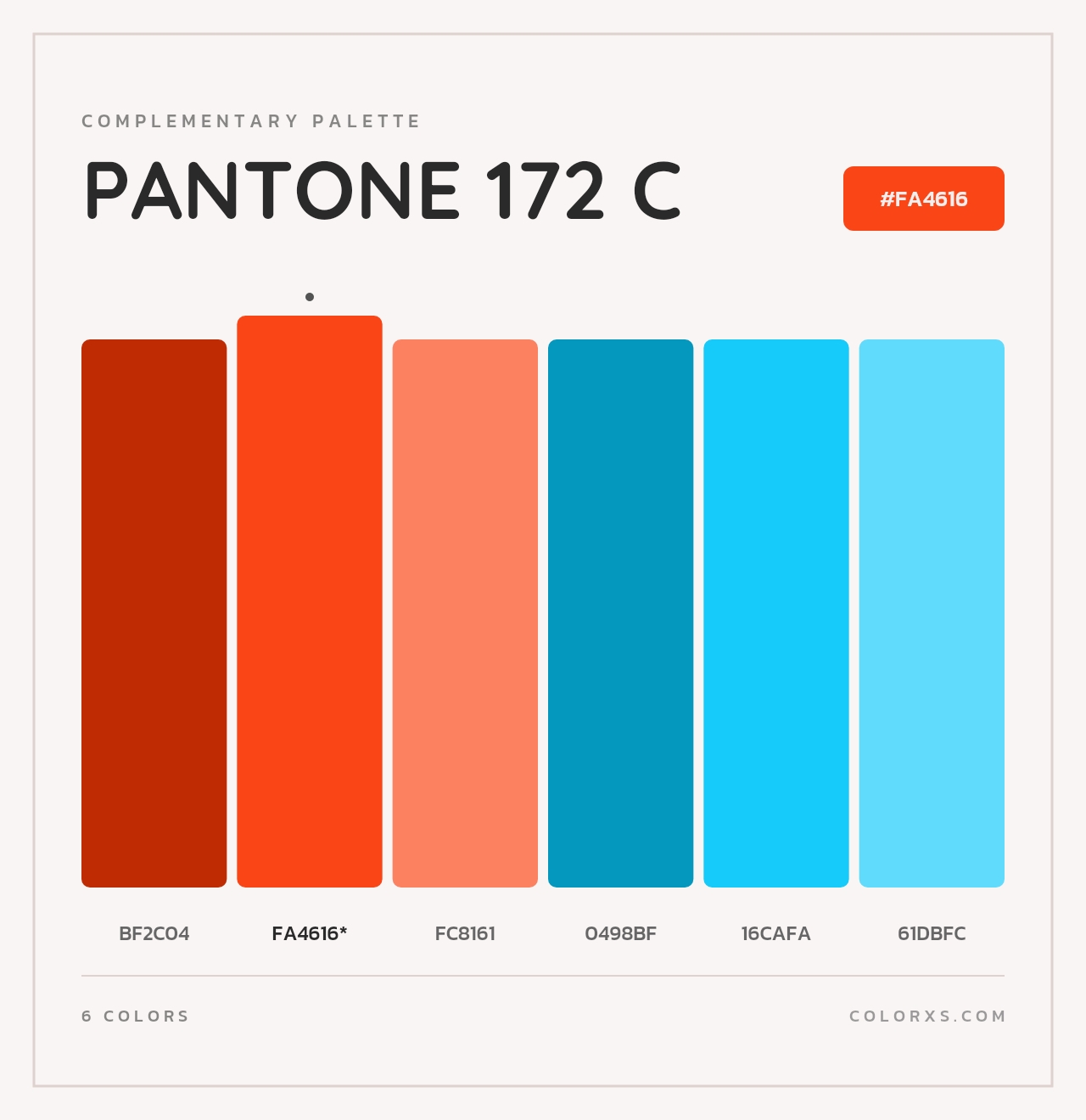 PANTONE 172 C - Complementary Color Palette