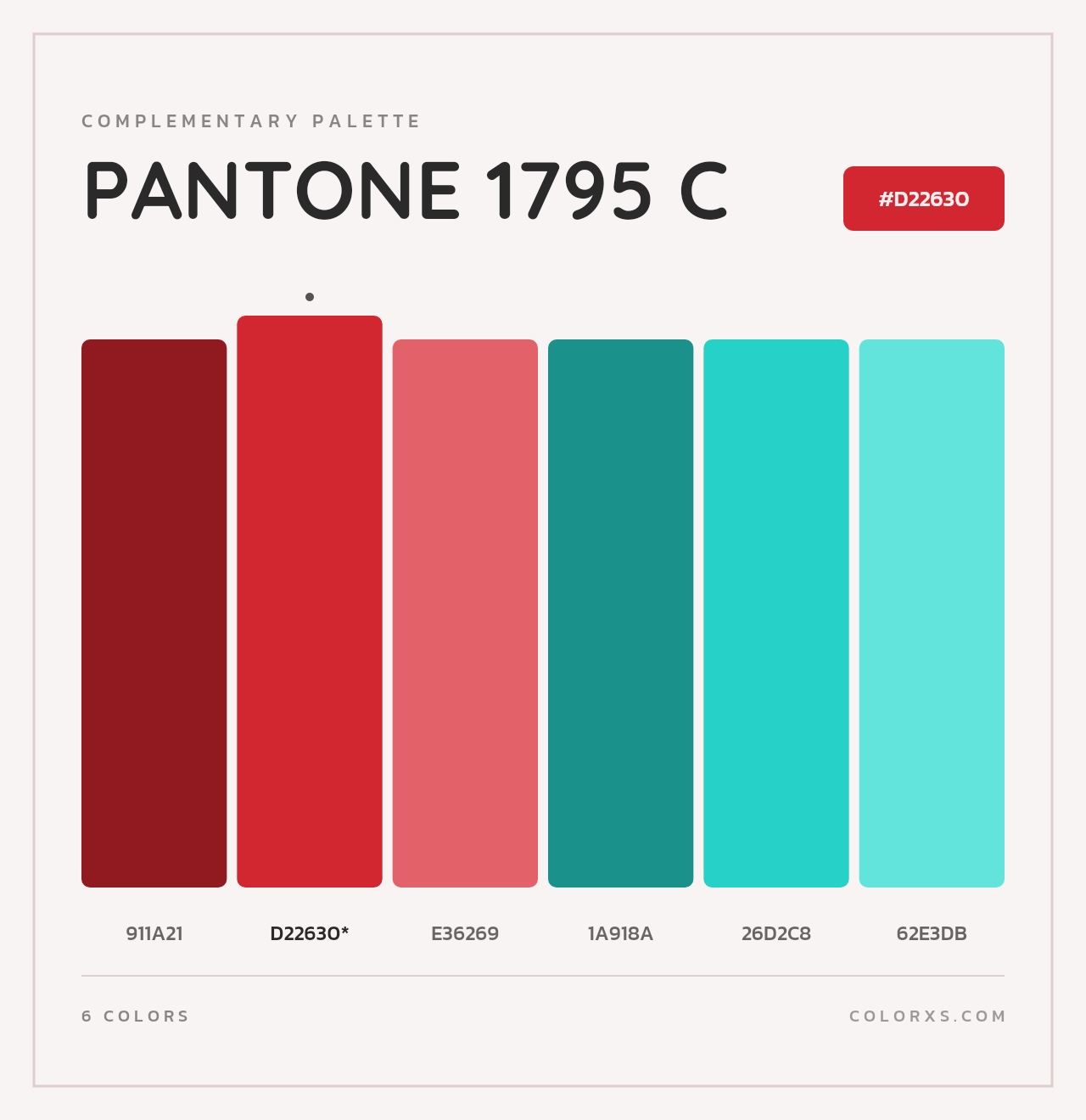 PANTONE 1795 C - Complementary Color Palette