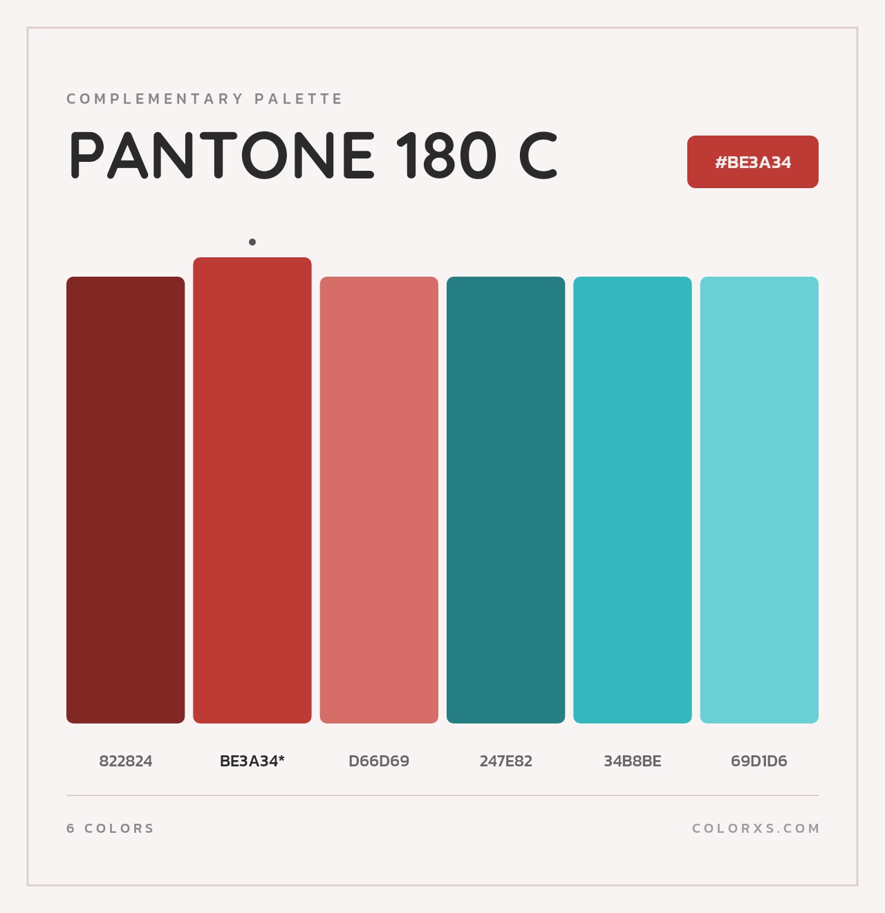 PANTONE 180 C - Complementary Color Palette