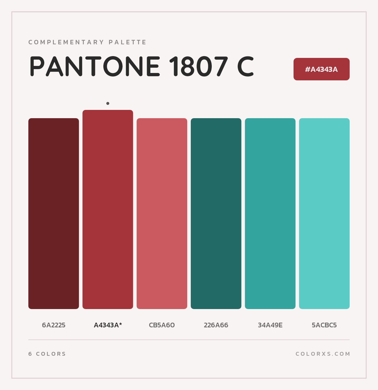PANTONE 1807 C - Complementary Color Palette