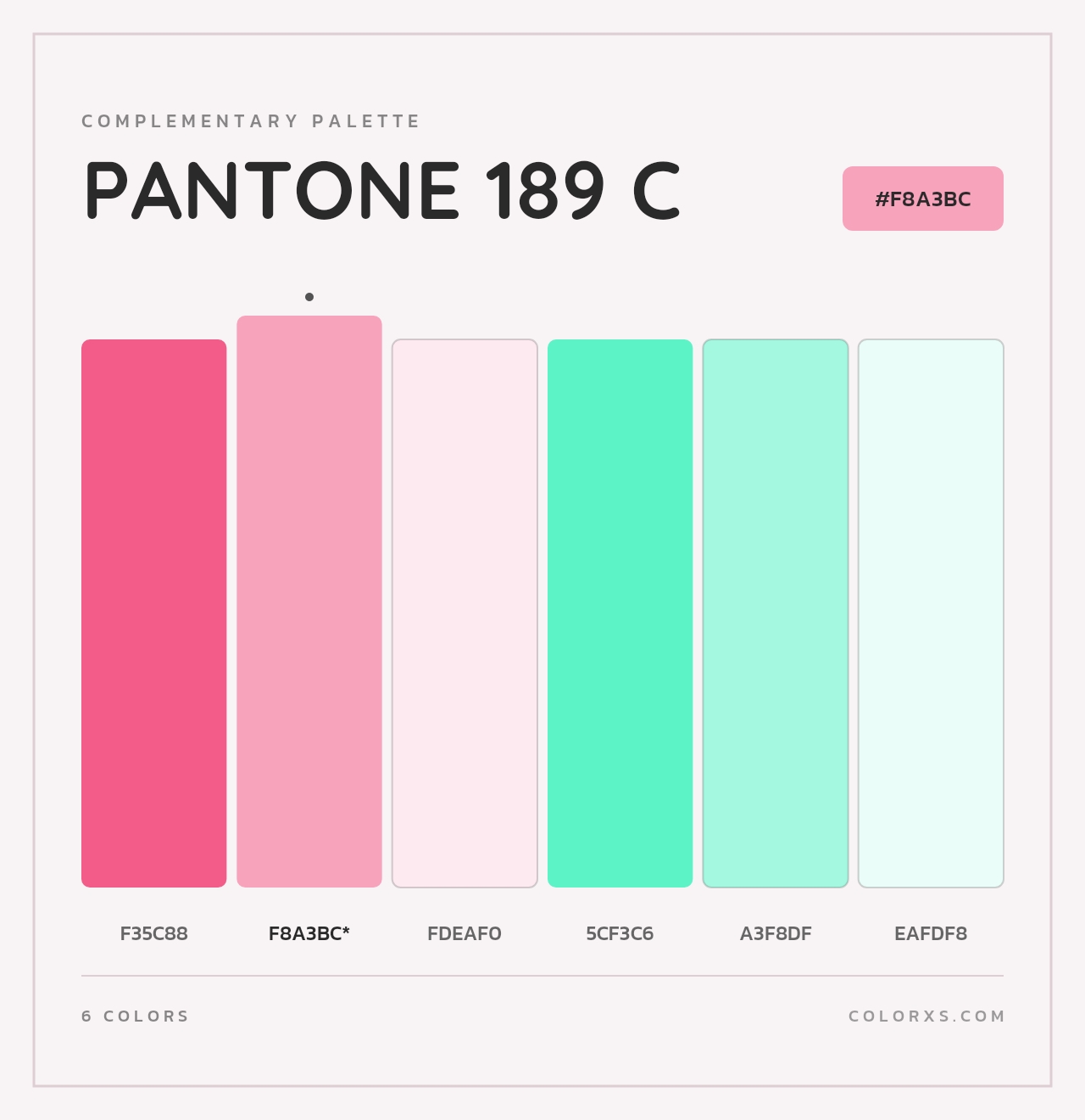PANTONE 189 C - Complementary Color Palette