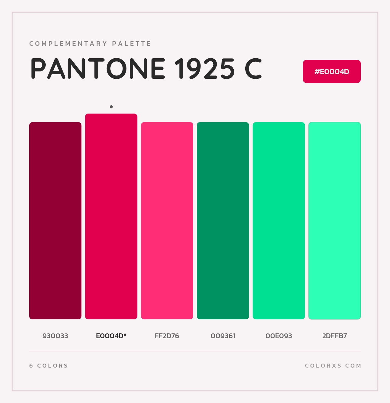 PANTONE 1925 C - Complementary Color Palette