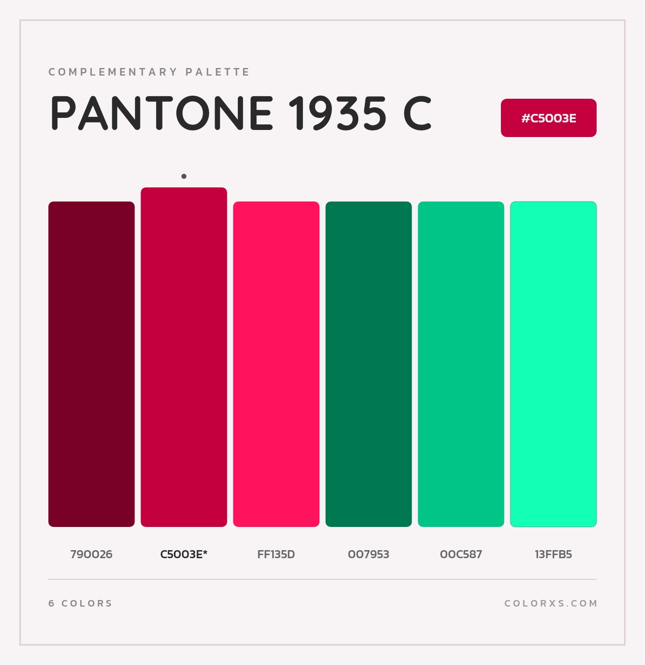 PANTONE 1935 C - Complementary Color Palette