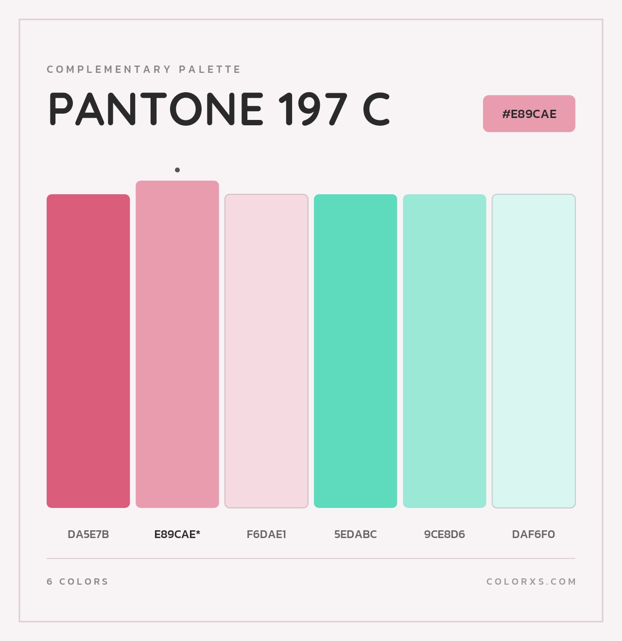 PANTONE 197 C - Complementary Color Palette