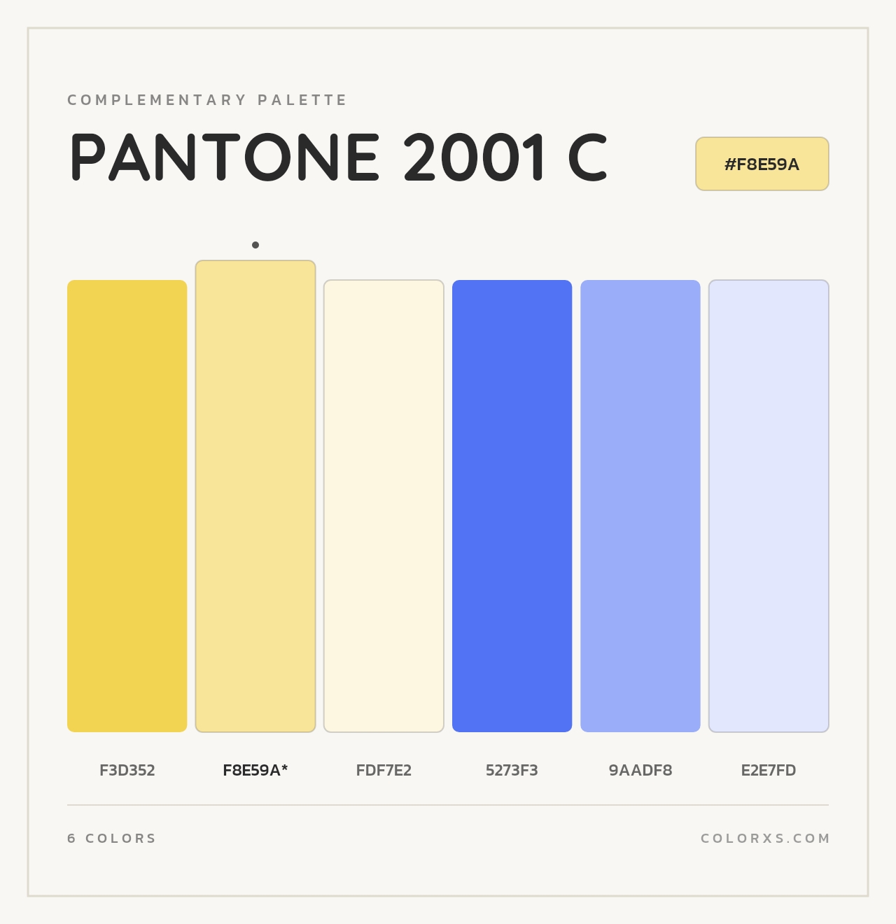 PANTONE 2001 C - Complementary Color Palette