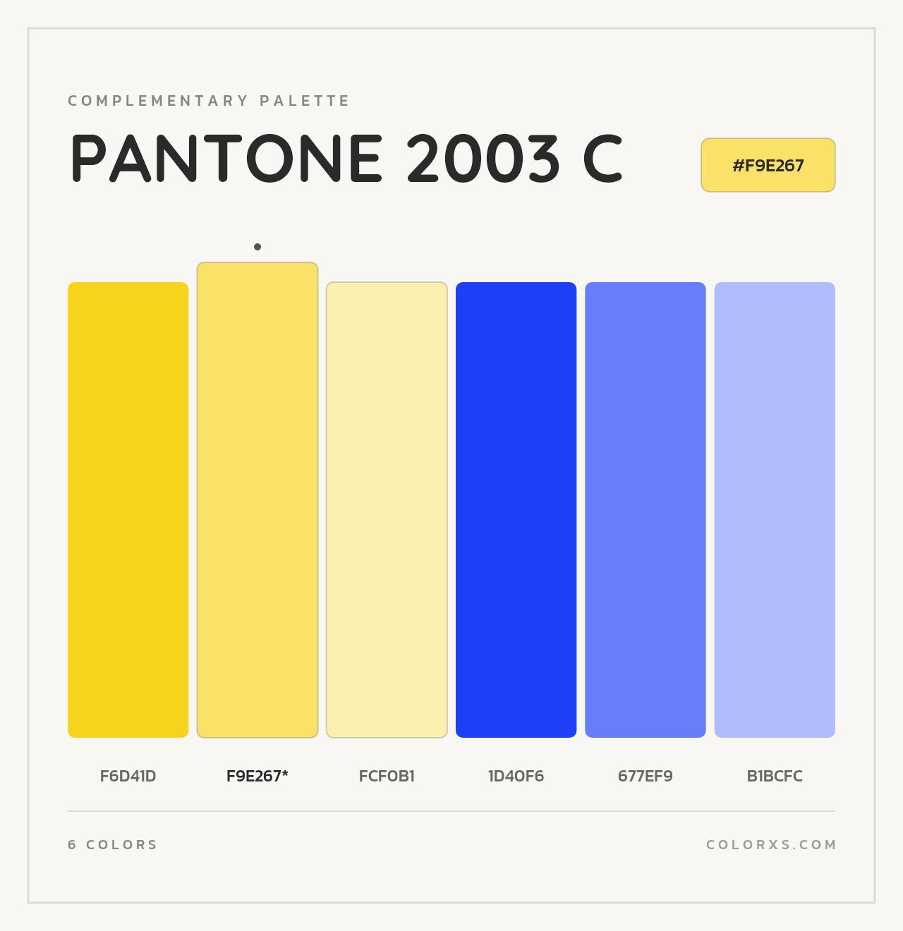 PANTONE 2003 C - Complementary Color Palette