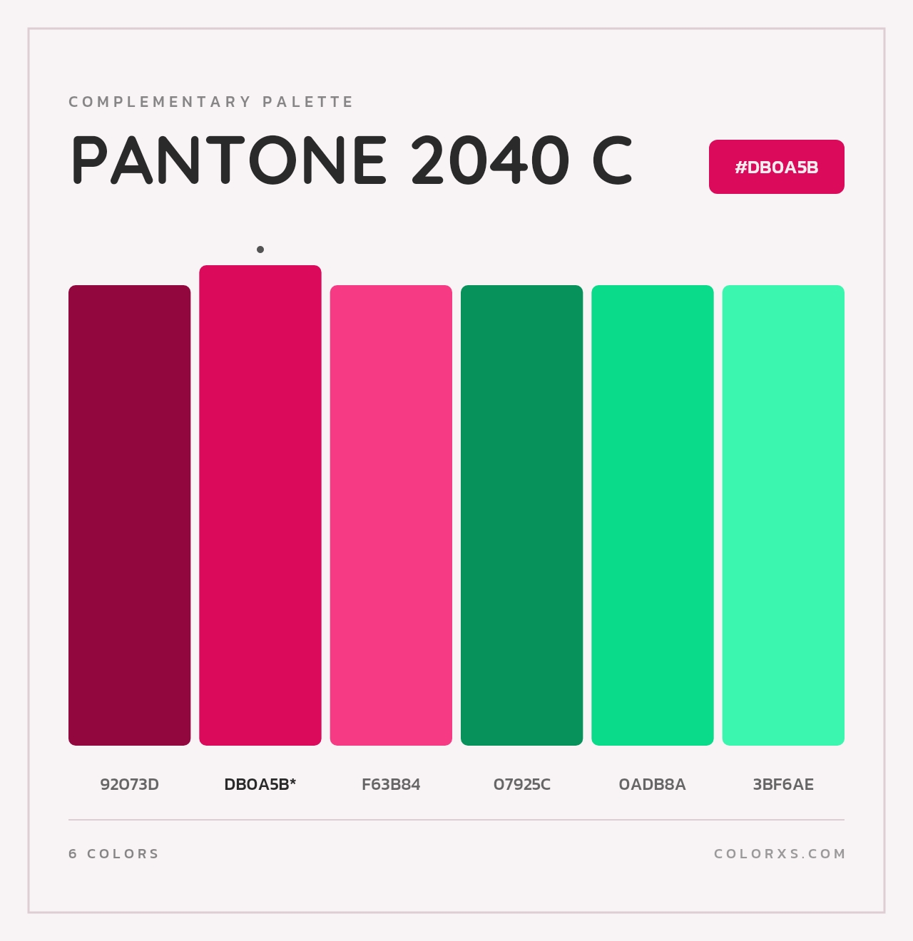 PANTONE 2040 C - Complementary Color Palette