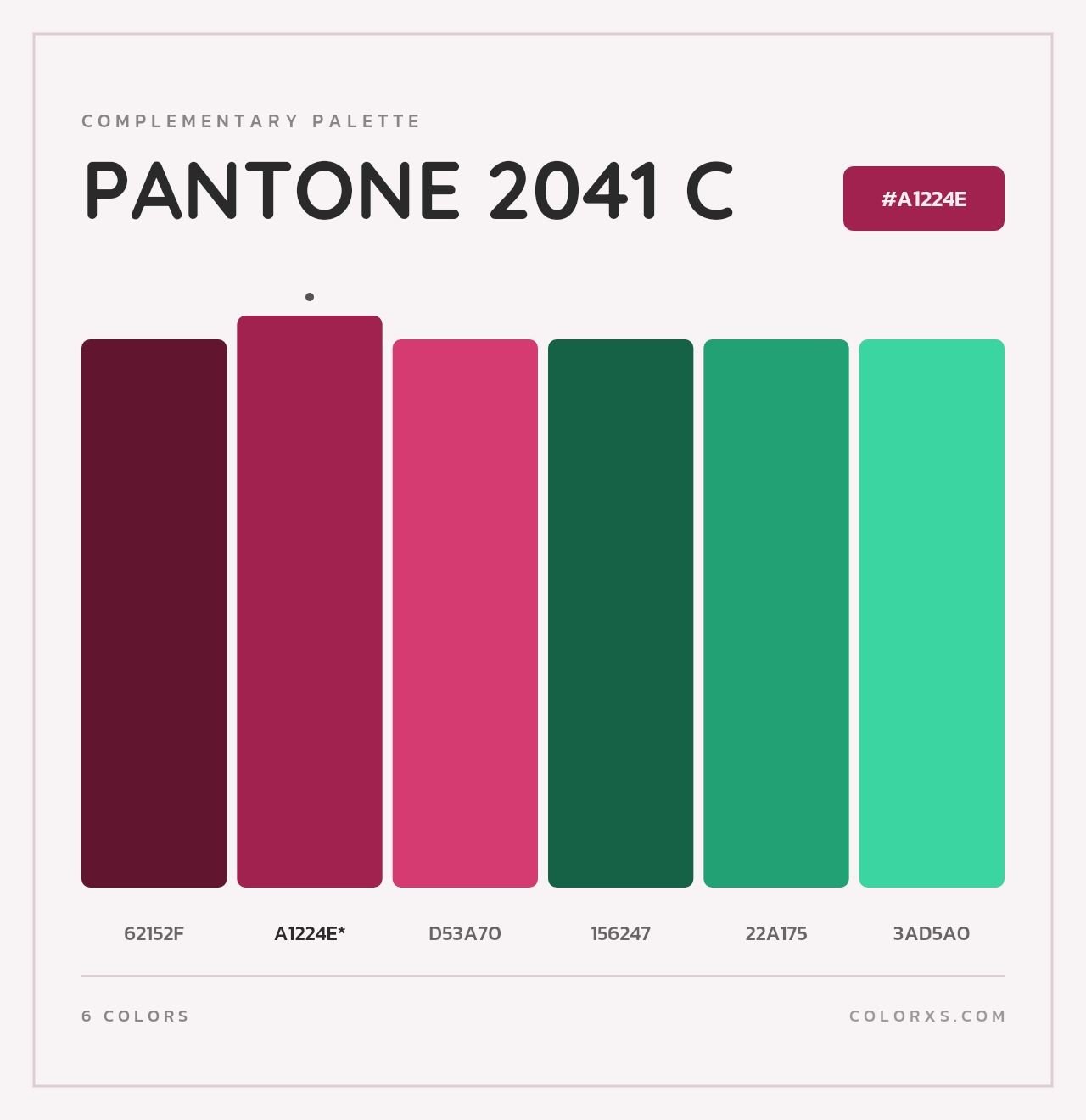 PANTONE 2041 C - Complementary Color Palette