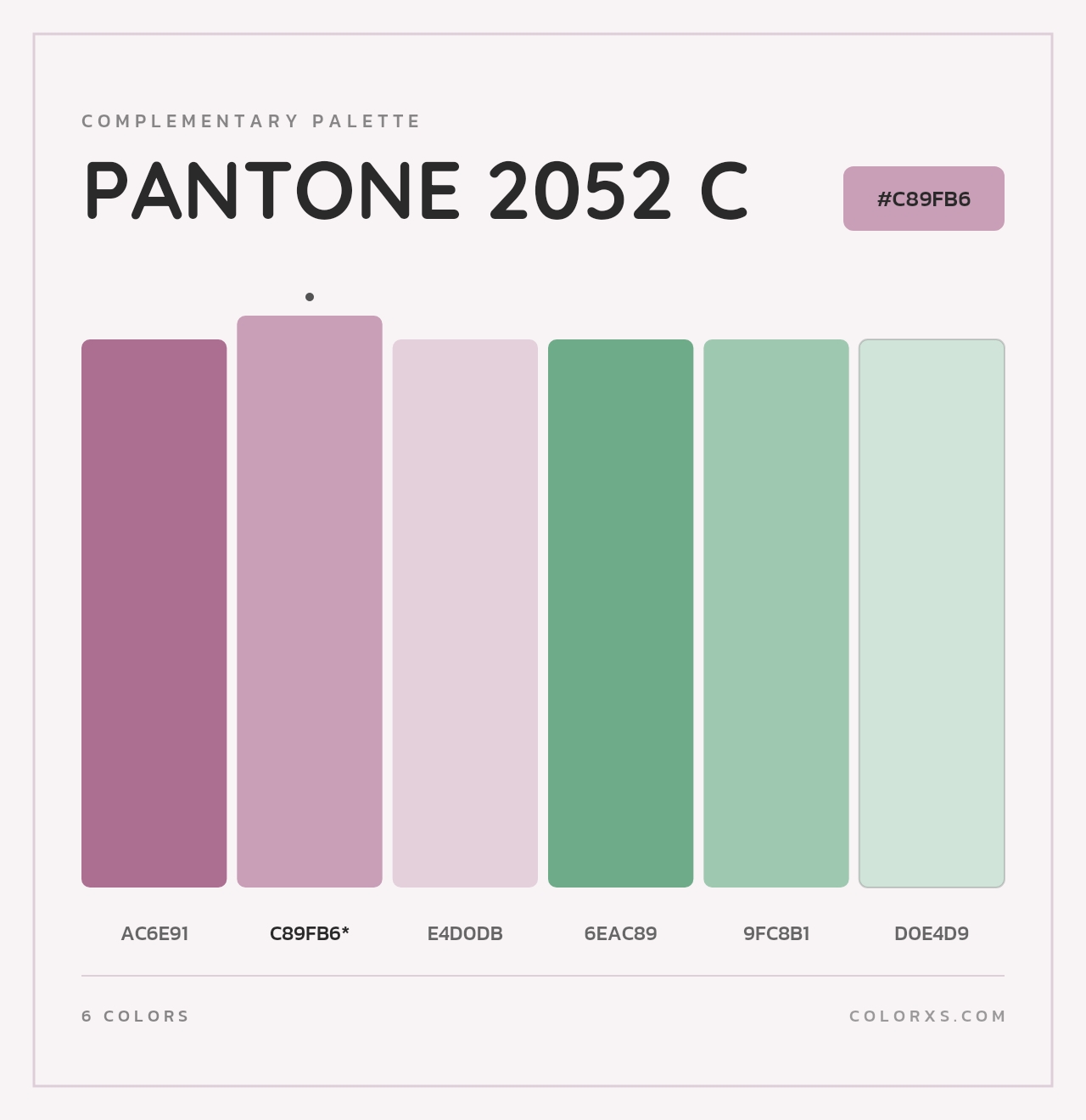 PANTONE 2052 C - Complementary Color Palette