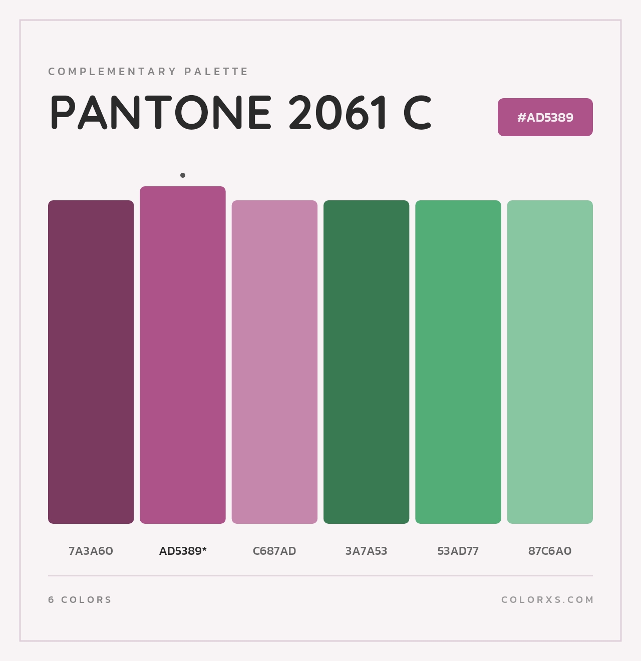 PANTONE 2061 C - Complementary Color Palette