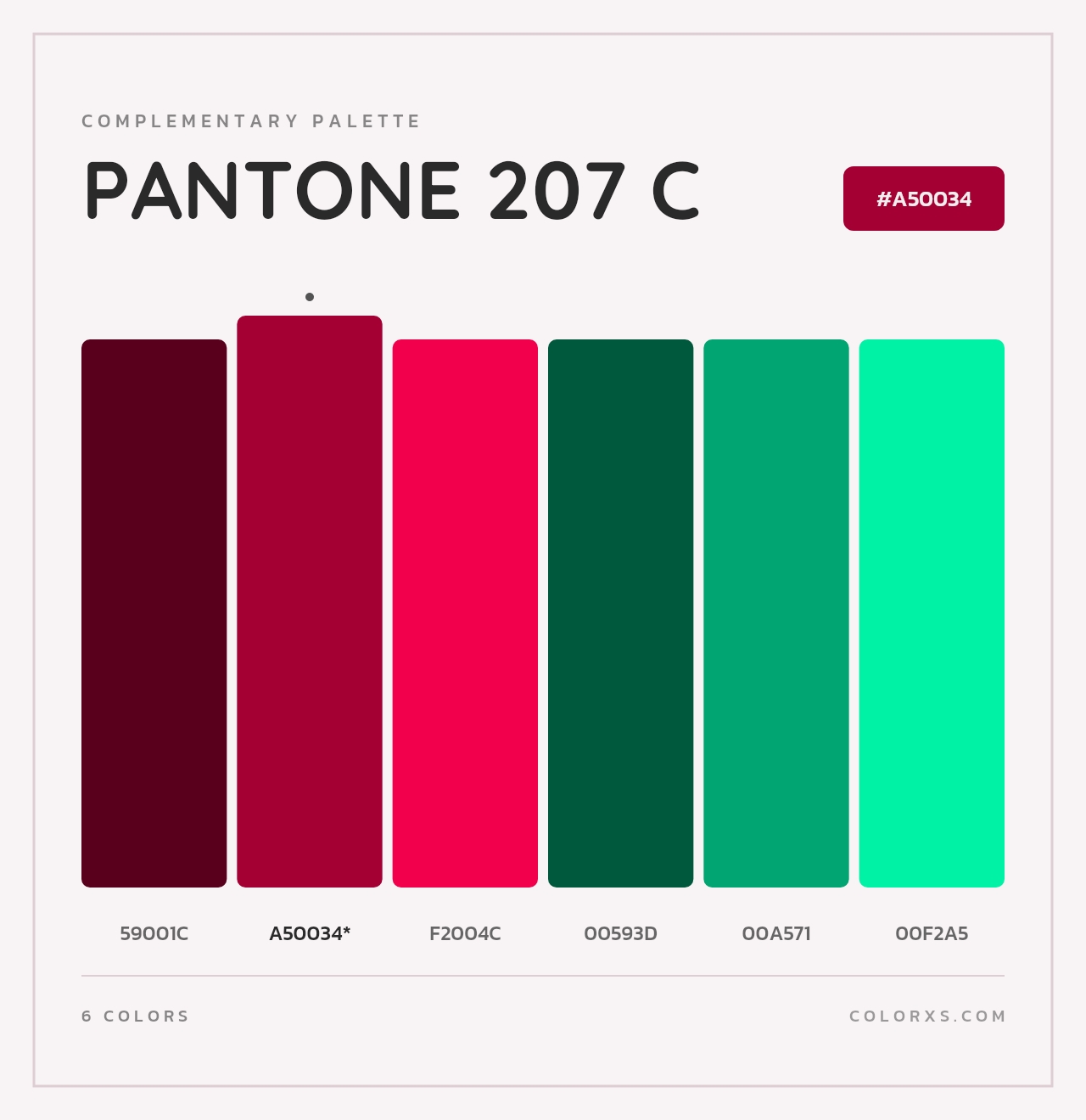 PANTONE 207 C - Complementary Color Palette